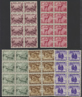 ** N° 209/213 1939 - Zoo Issue Full Set In Block Of 8 Stamps, MNH, Vf (OBP €680) - Other & Unclassified