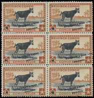 ** Type 246 (block Of 6) 20fr. Orange Brown And Black - Publicity Colour Proof With Demonetization Hole And Overprint In - Other & Unclassified