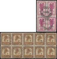 1948/1951 Accumulation Of 28 Blocs (of 4,6 And 10 Stamps) From The Masks And (few) Palms Issues, All Cancelled In Bannin - Autres & Non Classés