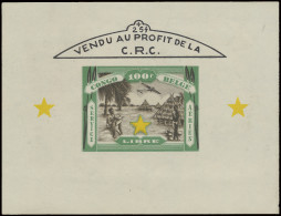 Unissued Stamp (airmail), 100fr. Green - Service Aérien Libre - Vendu Profit De La C.R.C., Unperforated Mini Sheet, MNH, - Other & Unclassified