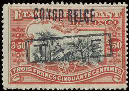 * TX 14 3,50Fr. Vermilion With Local Overprint CONGO BELGE Type L1 And With Boxed TAXE (Du Four Type IV), Mint And Hinge - Sonstige & Ohne Zuordnung