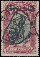 TX 15 5Fr. Carmine With Local Overprint CONGO BELGE Type L5 And With Boxed TAXES (Du Four Type IX), Cancelled BOMA 29 JU - Other & Unclassified