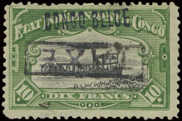 * TX 16 10Fr. Green With Local Overprint CONGO BELGE Type L1 And With Boxed TAXE (Du Four Type IV), Mint And Hinged, Wit - Otros & Sin Clasificación