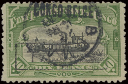 TX 16 10Fr. Green With Local Overprint CONGO BELGE Type L1 And With Boxed TAXE In Blue, Cancelled BOMA In Black, Vf (OBP - Other & Unclassified