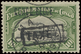 TX 16 10Fr. Green With Local Overprint CONGO BELGE Type L1 And With Boxed TAXES (Du Four Type IX), Cancelled BOMA In Bla - Other & Unclassified