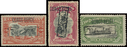 * TX 24/26 3,50fr. Vermilion, 5fr. Carmine, 10fr. Green Perf 12 With Typo Overprint CONGO BELGE And With Framed TAXE Ove - Sonstige & Ohne Zuordnung