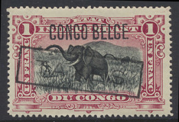 * N° 46b 1Fr. Carmine Perf. 16 With Typo Overprint CONGO BELGE, Position #21 Of The Sheet And With Boxed TAXES, Hinged A - Sonstige & Ohne Zuordnung