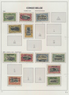 **/*/(**) 1908/1915 Small Collection On 3 Davo Album Pages Of Belgian Congo Mols Issues With Framed TAXES Overprints, 2  - Autres & Non Classés