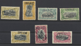 */(*)/0 1909 Accumulation Of 7 Stamps With Overprint TAXES, All With Curiosity Of Overprint CONGO BELGE, Such As Lined,  - Other & Unclassified