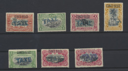 */(*) 1909/1910 Accumulation Of 7 Stamps With Overprint TAXE (Du Four Type VII), Quality To Be Checked, Vf/f - Other & Unclassified