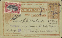 1912, Postal Stationary Stibbe N° 31 TT Reply Card Sent From Roux / Belgium On 6 Aug 1912 To Mr Delcourt, BCK Railways A - Autres & Non Classés