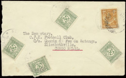 1928 Cover Sent From North Rhodesia April 28, 1928 To Elisabethville / Belgian Congo Where It Arrived April 29, Taxed At - Otros & Sin Clasificación