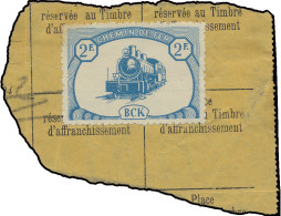 CP 19 2F. Blue Of The 1st Issue On Piece Of Parcel Form Lettre De Voiture, Often The Franking Were Not Cancelled, These  - Paketmarken