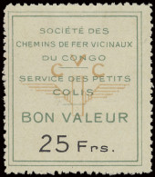 * 6 Stamps Of The C.V.C. Issue From 1Fr. To 25Fr., Hinged, Various Plates, Vf/f - Colis Postaux