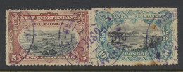 LUKUNGU POSTES (Keach Type 3A1) In Violet On OBP N° 15 And 18 5c. Red-brown And 10c. Blue - Mols Congo Free State Issue  - Autres & Non Classés