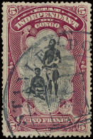 Flag Cancel DISTRICT DU STANLEY - POOL In Black On OBP N° 28 5Fr. Carmine - Mols Congo Free State Issue, Vf - Autres & Non Classés