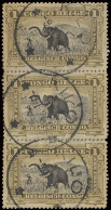 KILO (Keach Type 5E1-Dmyt), On OBP N° 70 1fr. Olive - Bilingual 1915 Mols Issue In Strip Of 3 And , Cancelled January 9t - Otros & Sin Clasificación