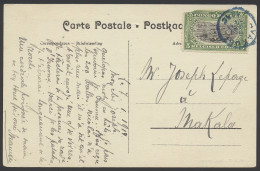 AVAKUBI Crushed (Keach Type 1.1-DMTY) In Blue, Picture Postcard Franked With OBP 54 5c. Green - Mols Bilingual 1910 Issu - Autres & Non Classés