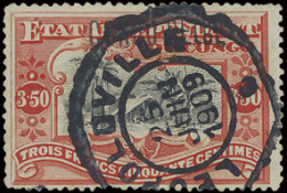 N° 38 L5 3,50fr. Vermilion With Local Overprint CONGO BELGE Type L5, With Telegraphical Cancel LEOPOLDVILLE, June 25th,  - Other & Unclassified