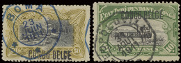 1909/1913 Small Accumulation Of 10 Stamps With Telegraphic Cancellations, Boma, Kwamouth, Matadi, Leopoldville And Elisa - Autres & Non Classés