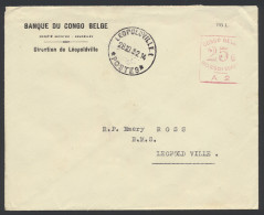 1932 Cover Franked With Red Mechanical Franking Mark 25c. - A2 And Bent From Leopoldville On October 28, 1932 To The BMS - Other & Unclassified