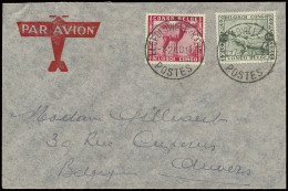 1940, Airmail Cover, Franked With OBP N° 210 And 212 1,25Fr. + 1,25Fr. And 4,50Fr. + 4,50Fr. - Zoo Issue, Sent From Leop - Other & Unclassified