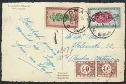 1952 Picture Postcard, Franked With OBP N° 286 And 288 1,25fr. And 2,50fr. - Masks Issue, Sent From Boma To Antwerp/Belg - Sonstige & Ohne Zuordnung