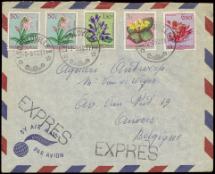 1952 Expres Airmail Cover, Franked With OBP N° 307 (2x), 312, 314 And 317 50c., 1,50Fr., 3Fr., And 6,50Fr. - Flowers Iss - Sonstige & Ohne Zuordnung