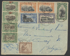 1923, Airmail Cover (front Only), Franked With OBP N° 66 (2x), 96 (2x), 110, PA1 (2x), PA2/PA4, Sent From Kinshasa Decem - Sonstige & Ohne Zuordnung