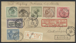 1926 Inauguration Ligne Aérienne Roi Albert Katanga Bas Congo 12-13 Févr. 1926, Red Framed Cachet On Registered Airmail  - Autres & Non Classés