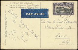 1938 Christmas Special Airmail Rate, Airmail Picture Postcard, Sent From Stanleyville December 25, 1938 To Hasselt/Belgi - Other & Unclassified