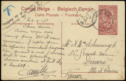 1916, Postal Stationery Catalogue Stibbe N° 43 View 51, Sent From Uvira April 5, 1916 To Dinard / France, Via Stanleyvil - Lettres & Documents