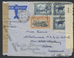 1940, Belgian Congo Censor Tape Type AJ (Virgin Brown Paper Tape + Straight-line Baa) Applied At Elisabethville On Airma - Storia Postale