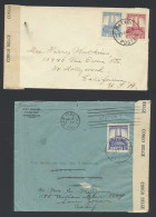 1941/1942 Small Lot Of 4 Censored Covers Franked With Monument Issue, 3 Of Them With Belgian Congo Censor Tape And One W - Covers & Documents