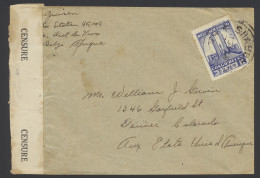 1941, Belgian Congo Censor Tape Type Aa Applied At Kindu (blue) On Cover Sent From Shabunda To Denver / USA Via Kindu An - Cartas & Documentos