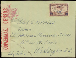 1942, Belgian Congo Censor Straight-line Type Eba Passé Censure Elisabethville (in Black) On Cover Sent From Elisabethvi - Covers & Documents