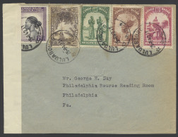 1942, Northern Rhodesia Censor Tape And Cachet On Cover Sent From Luluabourg To Philadelphia / USA, Franked With OBP N°  - Covers & Documents