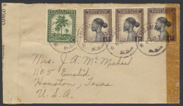 1943, Belgian Congo Censor Tape Type Aa Applied At Lusambo By Censor Man Number 2 (in Violet) On Cover Sent From Lusambo - Covers & Documents