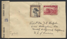 1943, Belgian Congo Censor Tape Type Aa Applied At Irumu By Censor Man Number 3 (in Blue) On Surface Mail Cover Sent Fro - Brieven En Documenten