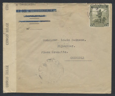 1944, Belgian Congo Censor Tape Type Aa Applied At Leopoldville By Censor Man Number 41 (in Black) On Cover Sent From Le - Brieven En Documenten