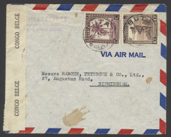 1944, Belgian Congo Censor Tape Type Aa Applied At Stanleyville On Airmail Cover Sent From Buta To Birmingham / United K - Covers & Documents