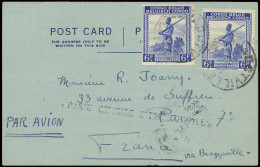 1944, Belgian Congo Censor Straight-line Type Db PASSE CENSURE ELISABETHVILLE (in Black) On Airmail Postcard Sent From J - Lettres & Documents