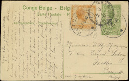 1924 Postal Stationery Catalogue Stibbe N° 52 View 53 15c. On 5c. Green With Additional Franking OBP N° 106 (3x) 5c. - V - Entiers Postaux