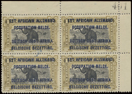 **/* N° 34A 1Fr. Olive With Overprint EAAOB - Type A (short), In Block Of 4 (plate II2+A5 Position 4/5 LH And 9/10 MNH)  - Andere & Zonder Classificatie