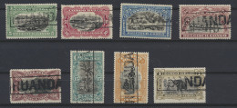 N° 64/71 (of Belgian Congo) Mols Bilingual 1915 Issue Full Set With FALSE Cancellation/overprint Boxed RUANDA In Black,  - Otros & Sin Clasificación