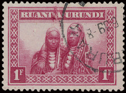 N° 99 1Fr. Red-carmine With Spectacular Curiosity Of Printing Color Spot Between The D And The A Of RUANDA, Very Scarce, - Other & Unclassified