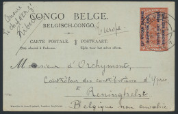 1918 Postal Stationery Catalogue Stibbe N° 8, Written At Udjidji Febr. 2, 1918 And Posted At BPCVK N° 17 To Reninghelst  - Autres & Non Classés