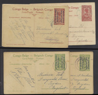 1918, Small Accumulation Of 11 Postal Stationery Items With View (Stibbe N° 11 And 12 And Belgian Congo N° 43) All Used  - Other & Unclassified