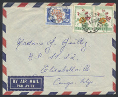 1960 OBP N° 218 And 1123 (pair) Used On Airmail Cover Sent From Brussels 18/Belgium To Elisabethville, RU Stamps Out Of  - Other & Unclassified