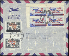 1961 Philatelic Club De Belgique Cover Franked With OBP N° 14/15 And 18 (bloc Of 4 With Corner Of Sheet) 3,50Fr. On 3Fr  - South-Kasaï